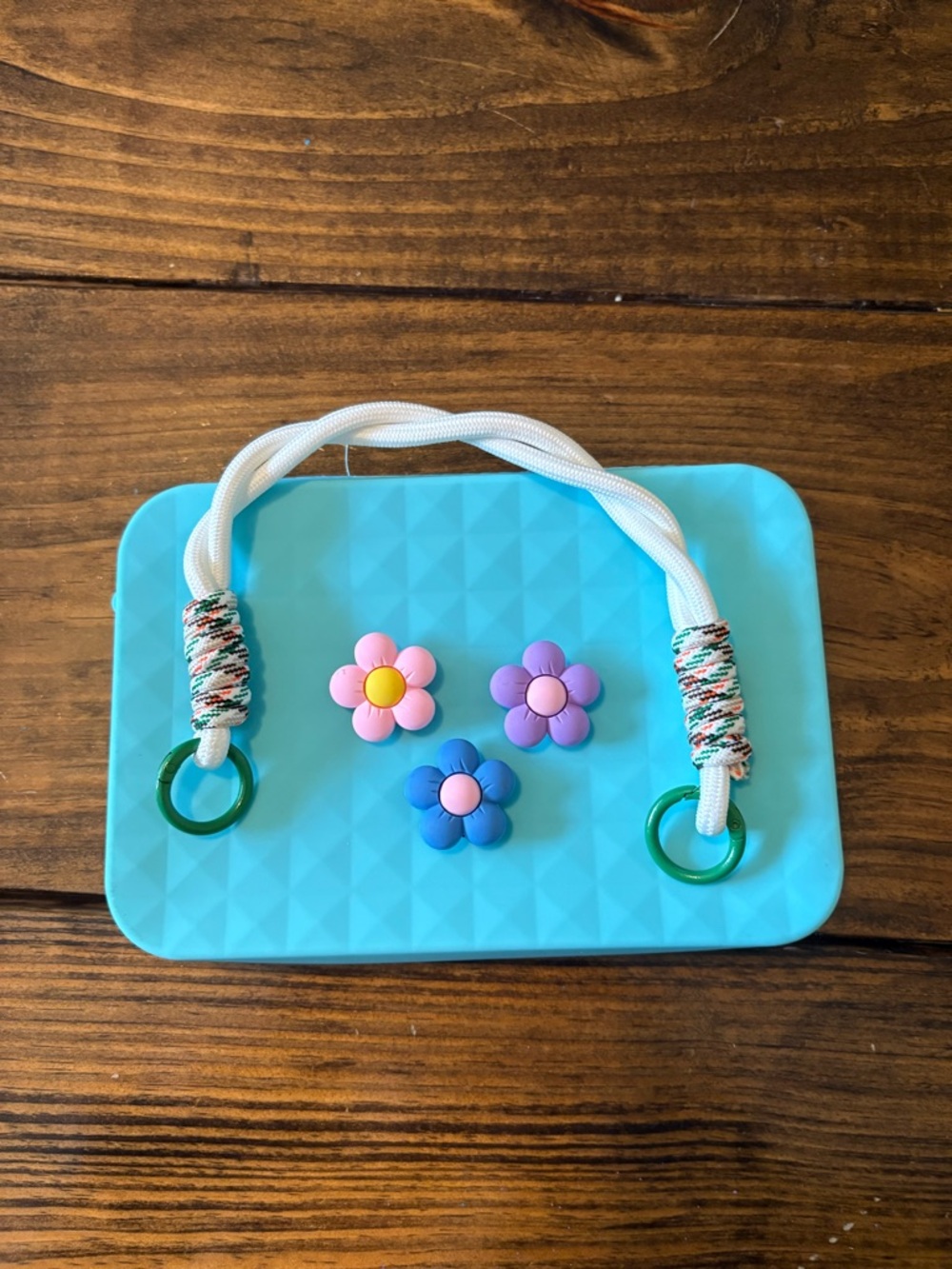 Blue Cosmetic Bag with Charms